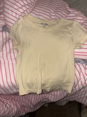 Brandy Melville butter yellow short baby tee